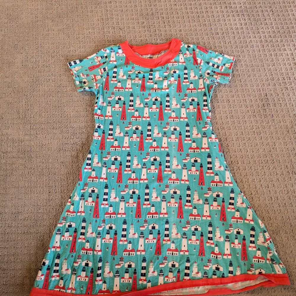 Svaha Colorful Dress with Red and Green Pattern